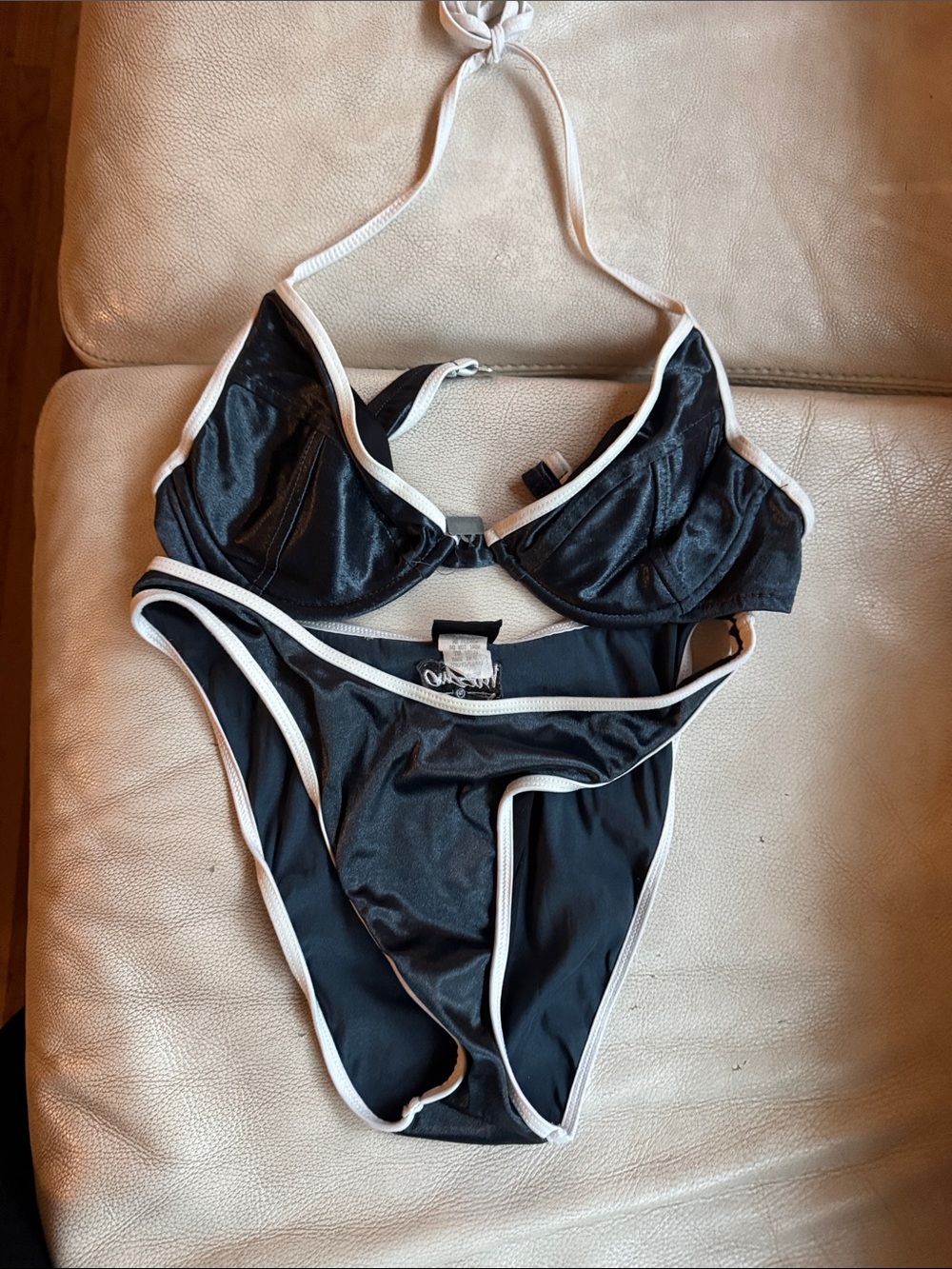Massimo Black and White Trim Bikini Set